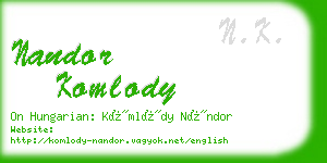 nandor komlody business card